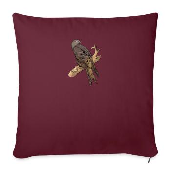 Milan royal I motif de décapage d’oiseau de proie pour fauconnier - Housse de coussin décorative 45 x 45 cm - bordeaux - Devant