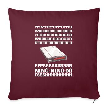 90s Nostalgie Rétro 90s Internet commuté vintage - Housse de coussin décorative 45 x 45 cm - bordeaux - Devant