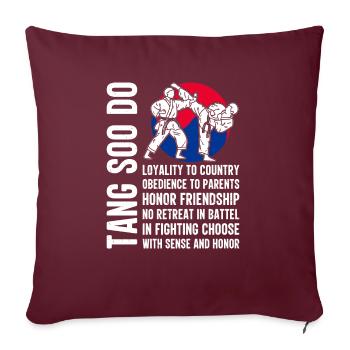 Tang Soo Do Geschenk - Sofakissenbezug 45 x 45 cm - Burgunderrot - Vorne