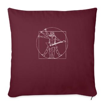 Joueur de musique de guitare vitruvienne Da Vinci - Art - Housse de coussin décorative 45 x 45 cm - bordeaux - Devant