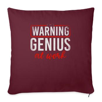 Génie de l’avertissement au travail - Housse de coussin décorative 45 x 45 cm - bordeaux - Devant