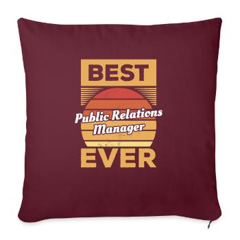 Vintage Best Public Relations Manager de tous les temps - Housse de coussin décorative 45 x 45 cm - bordeaux - Devant