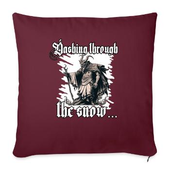 T-shirt Krampus Le Père Noël terrifiant - Housse de coussin décorative 45 x 45 cm - bordeaux - Devant