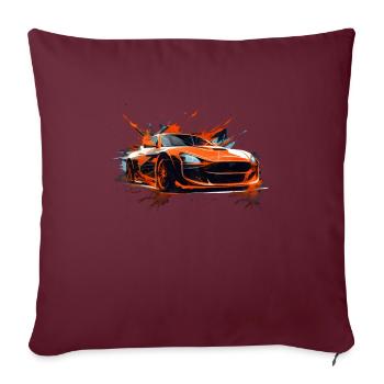 Cool Racing Car Racer Sport Lover Supercar Turbo - Housse de coussin décorative 45 x 45 cm - bordeaux - Devant