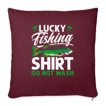 Pêche chanceuse - Housse de coussin décorative 45 x 45 cm - bordeaux - Devant