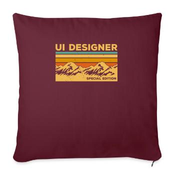 Vintage UI Designer Special Edition Benutzeroberfläche - Sofakissenbezug 45 x 45 cm - Burgunderrot - Vorne