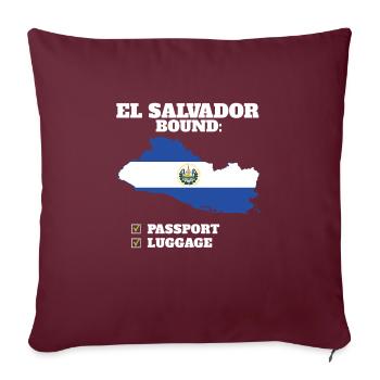 El Salvador Bound Country Travel Drapeau salvadorien - Housse de coussin décorative 45 x 45 cm - bordeaux - Devant
