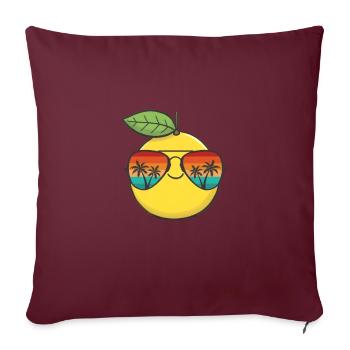 Zitrone Lustige Niedliche Zitrone Sommer Zitrusfrucht Liebhaber - Sofakissenbezug 45 x 45 cm - Burgunderrot - Vorne