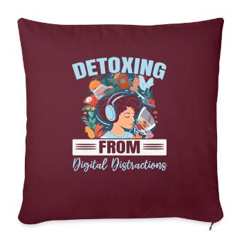 Digital Detox Handy Fasten Go Offline - Sofakissenbezug 45 x 45 cm - Burgunderrot - Vorne