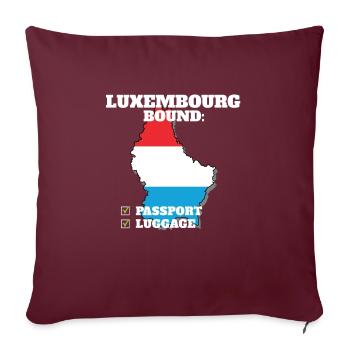 Luxembourg Bound Country Travel Drapeau luxembourgeois - Housse de coussin décorative 45 x 45 cm - bordeaux - Devant