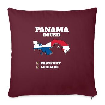 Panama Bound Country Travel Drapeau panaméen - Housse de coussin décorative 45 x 45 cm - bordeaux - Devant