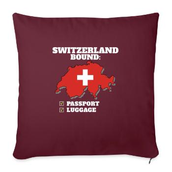 Suisse Pays à destination Voyage Drapeau suisse - Housse de coussin décorative 45 x 45 cm - bordeaux - Devant
