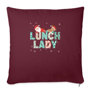 Mittagessen Dame Lustige Weihnachtsbaum Weihnacht - Sofakissenbezug 45 x 45 cm - Burgunderrot - Vorne
