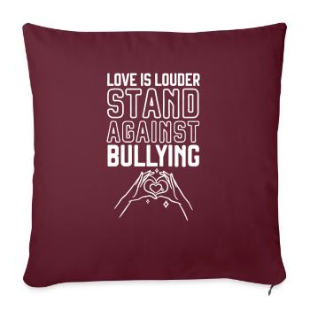 Journée de l’unité Anti-intimidation Prévention de l’intimidation Gentillesse - Housse de coussin décorative 45 x 45 cm - bordeaux - Devant
