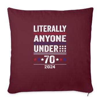 Littéralement n’importe qui de moins de 70 ans drôle de président - Housse de coussin décorative 45 x 45 cm - bordeaux - Devant