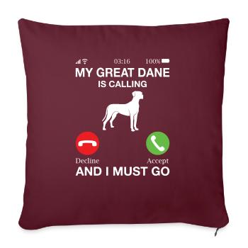 Great Dane Gifts - Sofakissenbezug 45 x 45 cm - Burgunderrot - Vorne