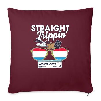 Straight Trippin' Luxembourg Vacation Tour Travel - Housse de coussin décorative 45 x 45 cm - bordeaux - Devant