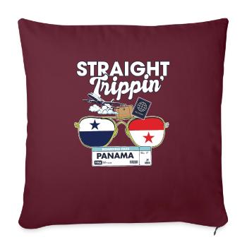 Straight Trippin' Panama Vacation Tour Voyage - Housse de coussin décorative 45 x 45 cm - bordeaux - Devant