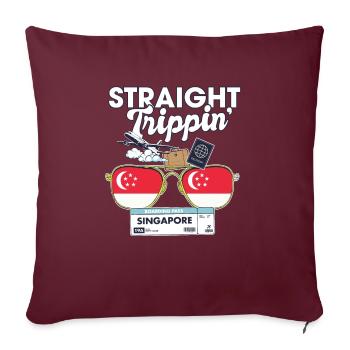 Straight Trippin' Singapour Vacation Tour Voyage - Housse de coussin décorative 45 x 45 cm - bordeaux - Devant