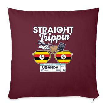 Straight Trippin' Uganda Vacation Tour Travel - Housse de coussin décorative 45 x 45 cm - bordeaux - Devant
