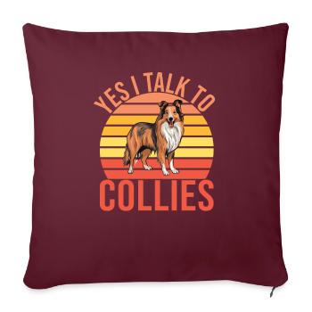 Cadeaux Collie - Housse de coussin décorative 45 x 45 cm - bordeaux - Devant