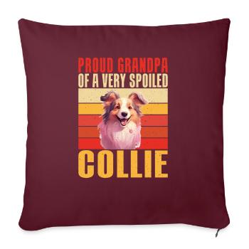 Cadeaux Collie - Housse de coussin décorative 45 x 45 cm - bordeaux - Devant