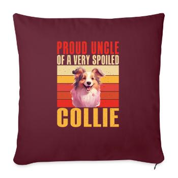 Cadeaux Collie - Housse de coussin décorative 45 x 45 cm - bordeaux - Devant