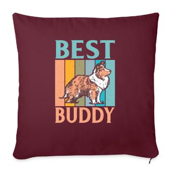 Cadeaux Collie - Housse de coussin décorative 45 x 45 cm - bordeaux - Devant