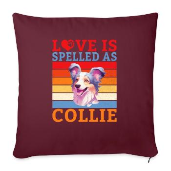 Cadeaux Collie - Housse de coussin décorative 45 x 45 cm - bordeaux - Devant