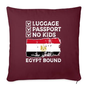 Passeport bagage Pas d’enfants Egypte Bound Holiday Trip - Housse de coussin décorative 45 x 45 cm - bordeaux - Devant