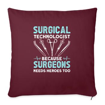 Technologue chirurgical, parce que les chirurgiens sont aussi - Housse de coussin décorative 45 x 45 cm - bordeaux - Devant