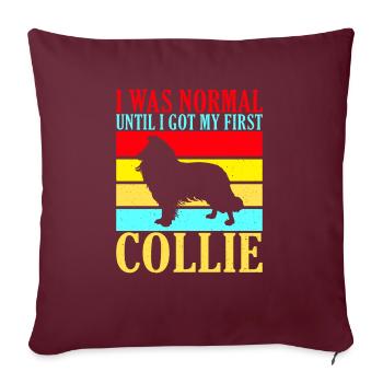 Cadeaux Collie - Housse de coussin décorative 45 x 45 cm - bordeaux - Devant