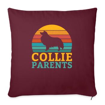 Cadeaux Collie - Housse de coussin décorative 45 x 45 cm - bordeaux - Devant