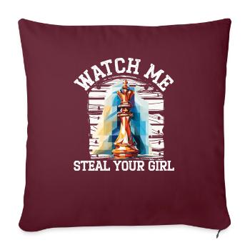 Jeu d’échecs Checkmate Stratégie Joueur d’échecs - Housse de coussin décorative 45 x 45 cm - bordeaux - Devant
