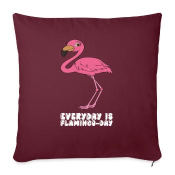 Drôle de flamant rose - Housse de coussin décorative 45 x 45 cm - bordeaux - Devant