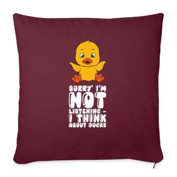Drôle de canard Canards mignons - Housse de coussin décorative 45 x 45 cm - bordeaux - Devant