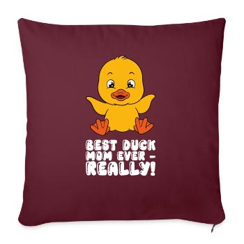 Drôle de canard Canards mignons - Housse de coussin décorative 45 x 45 cm - bordeaux - Devant