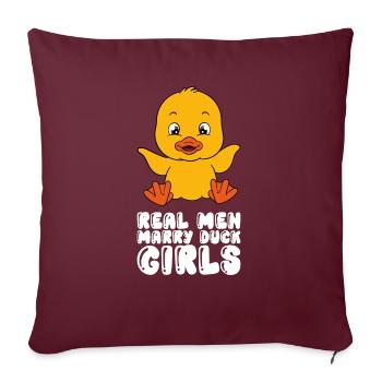 Drôle de canard Canards mignons - Housse de coussin décorative 45 x 45 cm - bordeaux - Devant