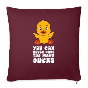 Drôle de canard Canards mignons - Housse de coussin décorative 45 x 45 cm - bordeaux - Devant