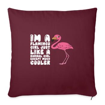 Drôle de flamant rose - Housse de coussin décorative 45 x 45 cm - bordeaux - Devant