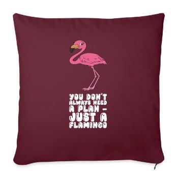 Drôle de flamant rose - Housse de coussin décorative 45 x 45 cm - bordeaux - Devant