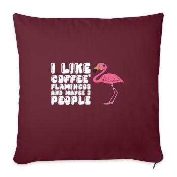 Drôle de flamant rose - Housse de coussin décorative 45 x 45 cm - bordeaux - Devant