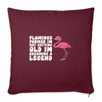 Drôle de flamant rose - Housse de coussin décorative 45 x 45 cm - bordeaux - Devant