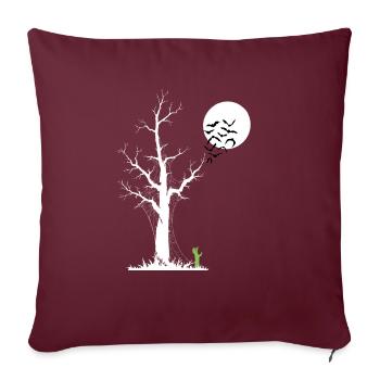Zombie Tree, Réveil Zombie - Housse de coussin décorative 45 x 45 cm - bordeaux - Devant