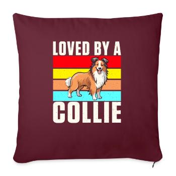 Cadeaux Collie - Housse de coussin décorative 45 x 45 cm - bordeaux - Devant