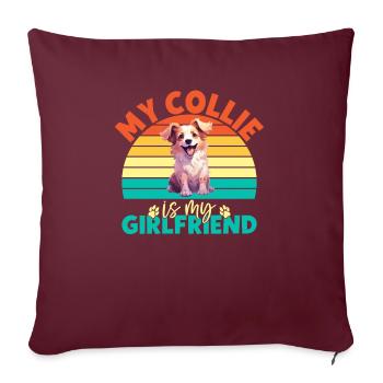 Cadeaux Collie - Housse de coussin décorative 45 x 45 cm - bordeaux - Devant
