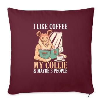 Cadeaux Collie - Housse de coussin décorative 45 x 45 cm - bordeaux - Devant