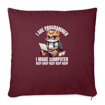 Je suis programmeur. Je fais un bip informatique - Housse de coussin décorative 45 x 45 cm - bordeaux - Devant