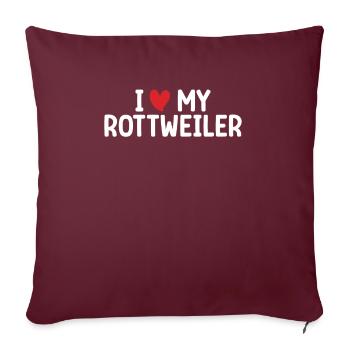 Rottweiler Gifts - Sofa pillowcase 17,3'' x 17,3'' (45 x 45 cm) - burgundy - Front