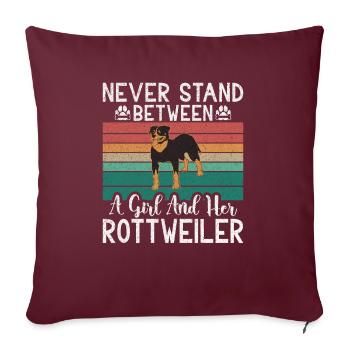 Rottweiler Gifts - Sofakissenbezug 45 x 45 cm - Burgunderrot - Vorne